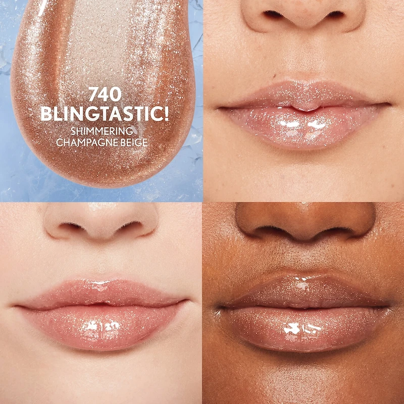 Clean Fresh Yummy Gloss, Plumper Shiny Vegan Formula, Volumizing Lip Plumper, Easy to Apply, Minty Flavor,