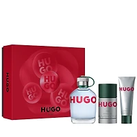 HUGO Man Eau de Toilette, Deodorant Stick, and Shower Gel for Men Trio Gift Set