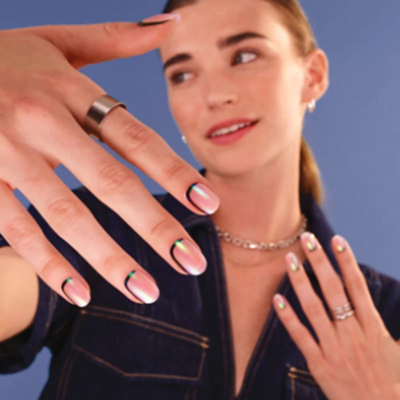 Salon Effects® Perfect Manicure™ press-on nails, longwearing, includes 24 premium fake nail, adhesive tabs and nail glue