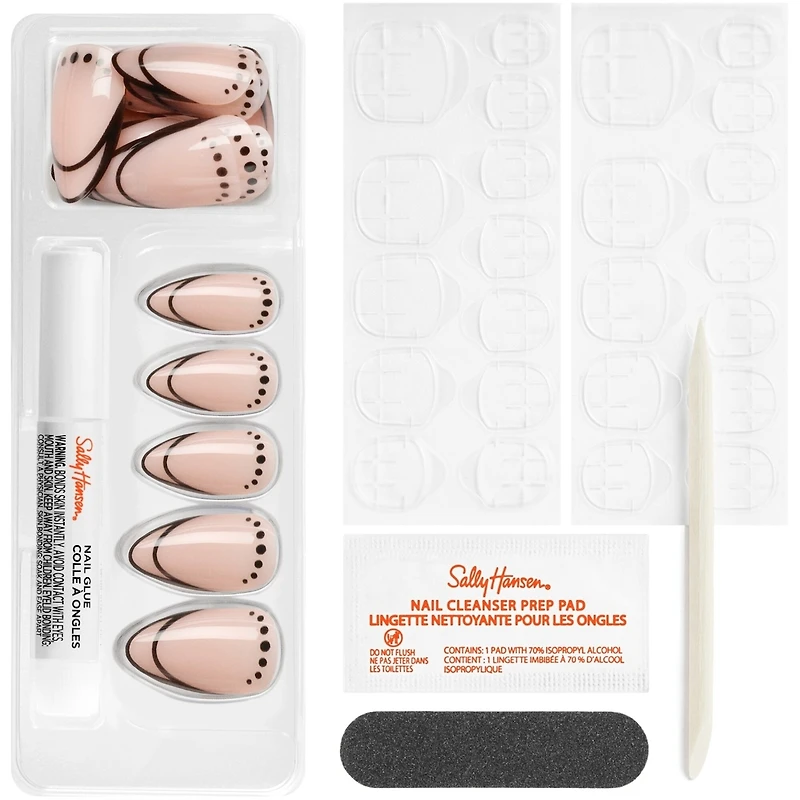 Salon Effects® Perfect Manicure™ press-on nails, longwearing, includes 24 premium fake nail, adhesive tabs and nail glue