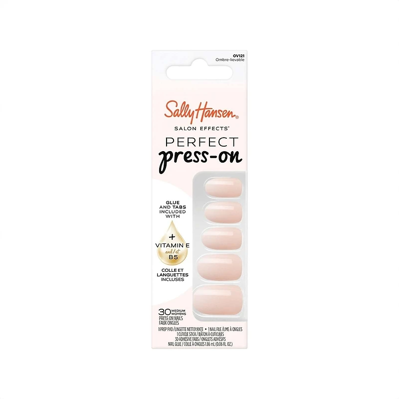 Salon Effects® Perfect Manicure™ press-on nails, longwearing, includes 24 premium fake nail, adhesive tabs and nail glue