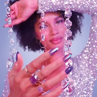 Insta-Dri® Nail Polish, Crystal Collection, instant glow up. 3-in-1 formula with built-in base and top coat. 1 Stroke, Coat Done. Dries 60 seconds