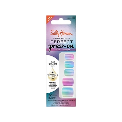 Salon Effects Perfect Press-On Nails, Hues & Clues, Flawless Manicure, Easy to Apply, Long-Lasting