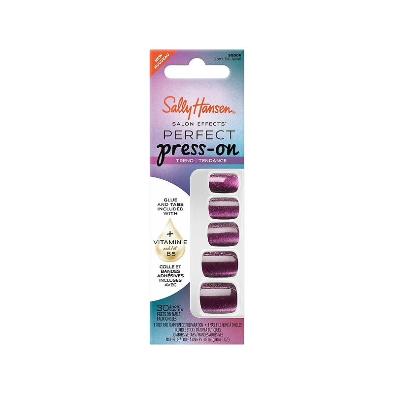 Salon Effects Perfect Press-On Nails, Sapphire Spin, Flawless Manicure, Easy to Apply, Long-Lasting