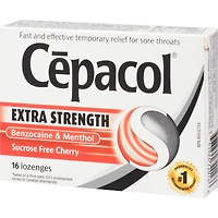 Cepacol® Extra Strength Sucrose Free Cherry, Sore Throat Lozenges, 16 ct