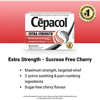 Cepacol® Extra Strength Sucrose Free Cherry, Sore Throat Lozenges, 16 ct