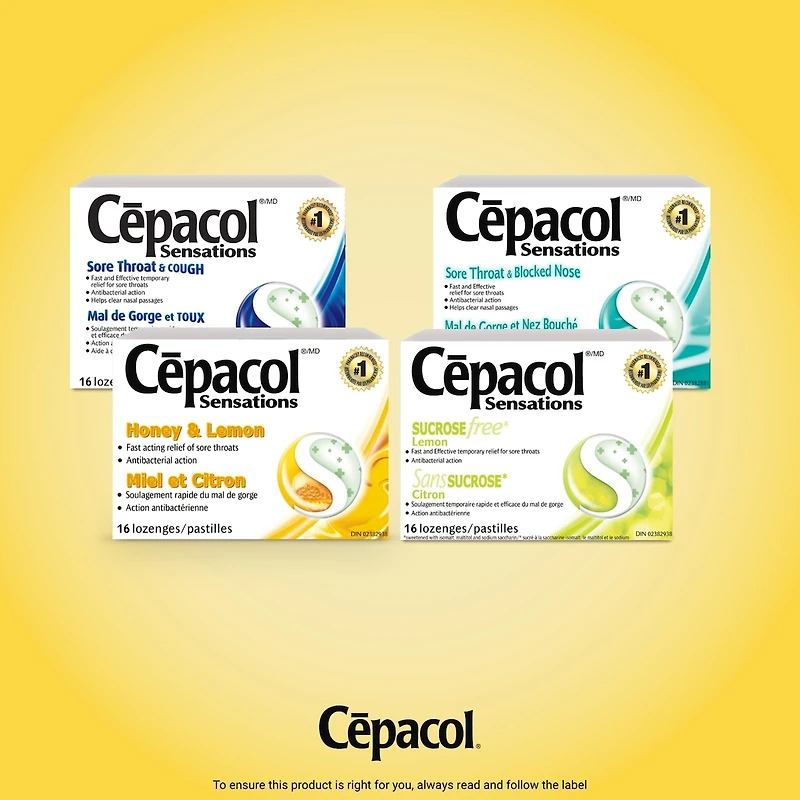 Cepacol® Extra Strength Sucrose Free Honey Lemon Value Pack, Sore Throat Lozenges