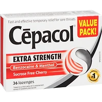Cepacol® Extra Strength Sucrose Free Cherry Value Pack, Sore Throat Lozenges, 36 ct