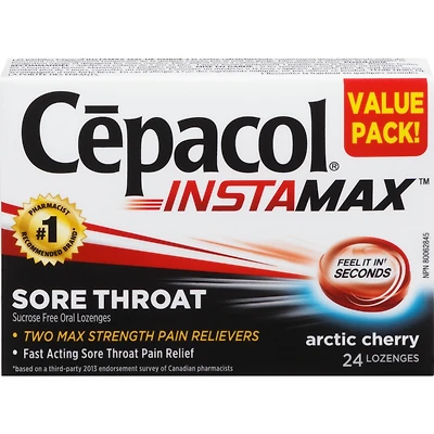Cépacol INSTAMAX cerise rafraîchissante, 24 pastilles contre le mal de gorge
