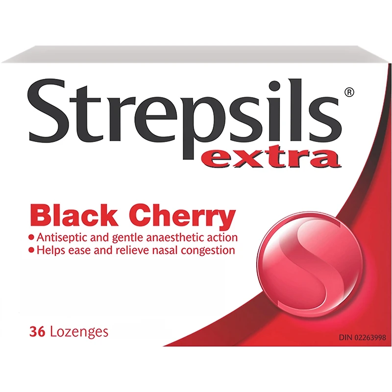 Strepsils Extra cerise noire, 36 unités