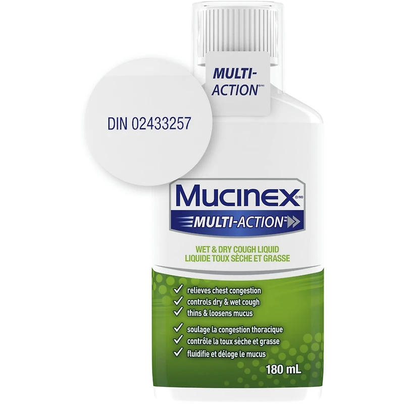 MUCINEX® MULTI-ACTION™ Wet & Dry Cough, Liquid, 180 mL