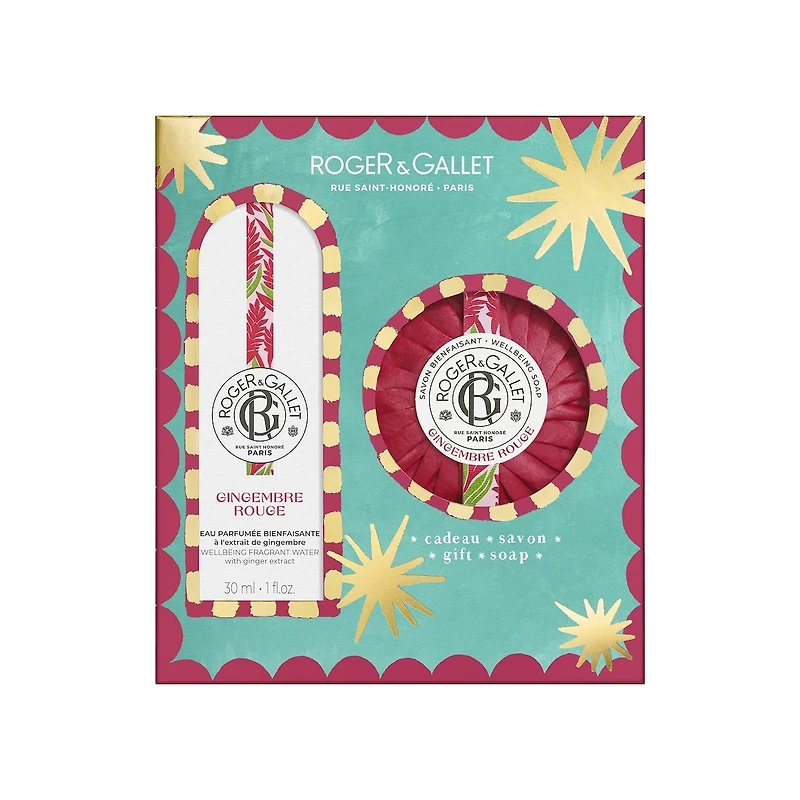 GINGEMBRE ROUGE Ensemble Eau Parfumée Bienfaisante &Savon