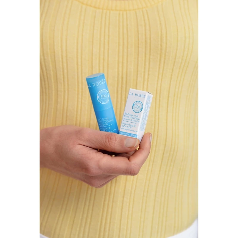 Nourishing refillable lip balm organic shea butter