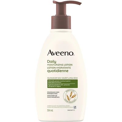Daily Moisturizing Lotion, Dry Skin, Non-Comedogenic, Prebiotic Oat, Daily Moisturizer, Fragrance Free, 354mL