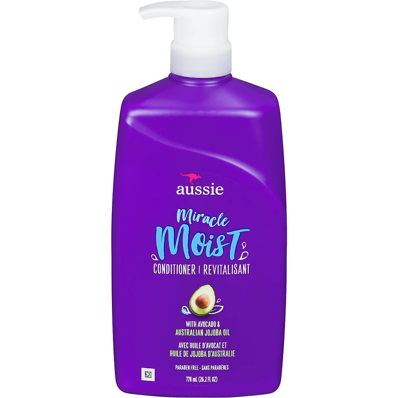 Aussie Miracle Moist with Avocado & Jojoba Oil, Paraben Free Conditioner, 778 mL