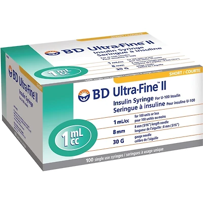 Ultra-Fine 1.0ML 30G 8MM Syringe (5/16")