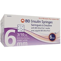 Seringue à Insuline Avec Aiguille BD Ultra-Fine 6mm ML
