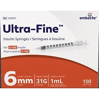 Ultra-Fine™ Insulin Syringes U-100 6mm 31G 1mL