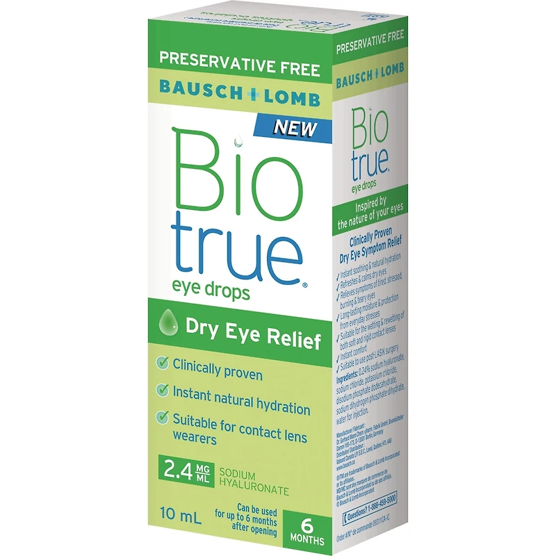 Gouttes oculaires Biotrue doses multiples