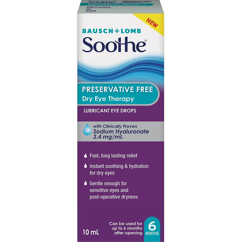 Soothe traitement pour les yeux secs sans agents de conservation
