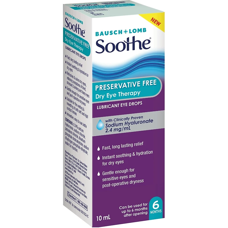 Soothe traitement pour les yeux secs sans agents de conservation