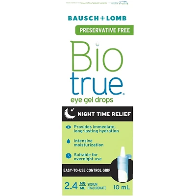 Gouttes-gel oculaires Biotrue soulagement de nuit sans agents de conservation
