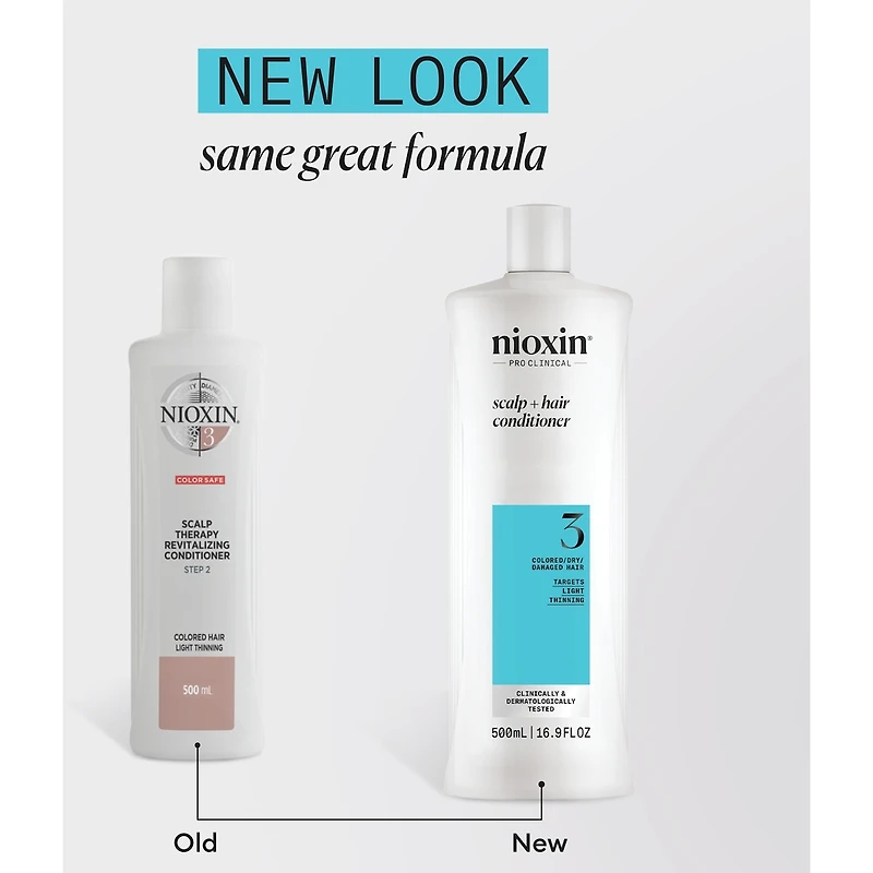 Nioxin System 3 Scalp + Hair Thickening Conditioner for Damaged with Light Thinning, 1L
