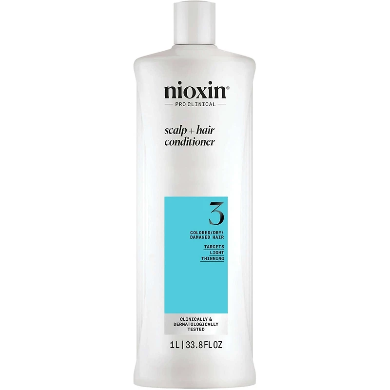 Nioxin System 3 Scalp + Hair Thickening Conditioner for Damaged with Light Thinning, 1L