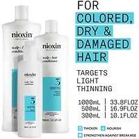 Nioxin System 3 Scalp + Hair Thickening Conditioner for Damaged with Light Thinning, 1L