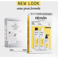 Nioxin Scalp + Hair Thickening System 1 Kit - for Natural Hair with Light Thinning - Includes Shampoo 300ml, Conditioner 300ml and Scalp Treatment 100ml