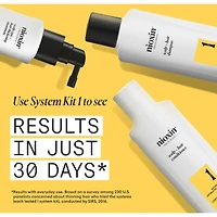 Nioxin Scalp + Hair Thickening System 1 - for Natural Hair with Light Thinning - Includes Shampoo 150ml, Conditioner 150ml and Scalp Treatment 50ml