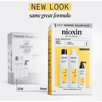 Soin épaississant pour cuir chevelu et cheveux Système 1 de Nioxin - Soin épaississant pour cheveux naturels légèrement clairsemés - Comprend un shampooing mL