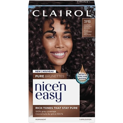 Nice'N Easy Pure Brunettes, Permanent Hair Dye, Rich Tones That Stay Until Re-Coloring