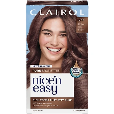 Nice'N Easy Pure Brunettes, Permanent Hair Dye, Rich Tones That Stay Until Re-Coloring