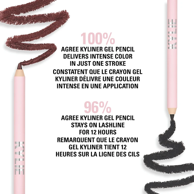 Kyliner Waterproof Gel Eyeliner Pencil, ultra-defined look, ultra-creamy, ultra-gliding, smudge-resistant, all-day wear, vegan