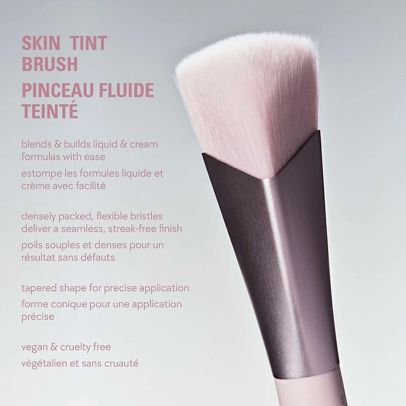 Pinceau pour Fluide Teinté, sans cruaté, végétalien, biseauté, poils ultra-denses et souples