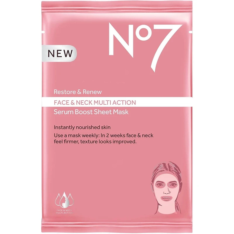 Restore & Renew Face & Neck Multi Action Serum Boost Sheet Mask