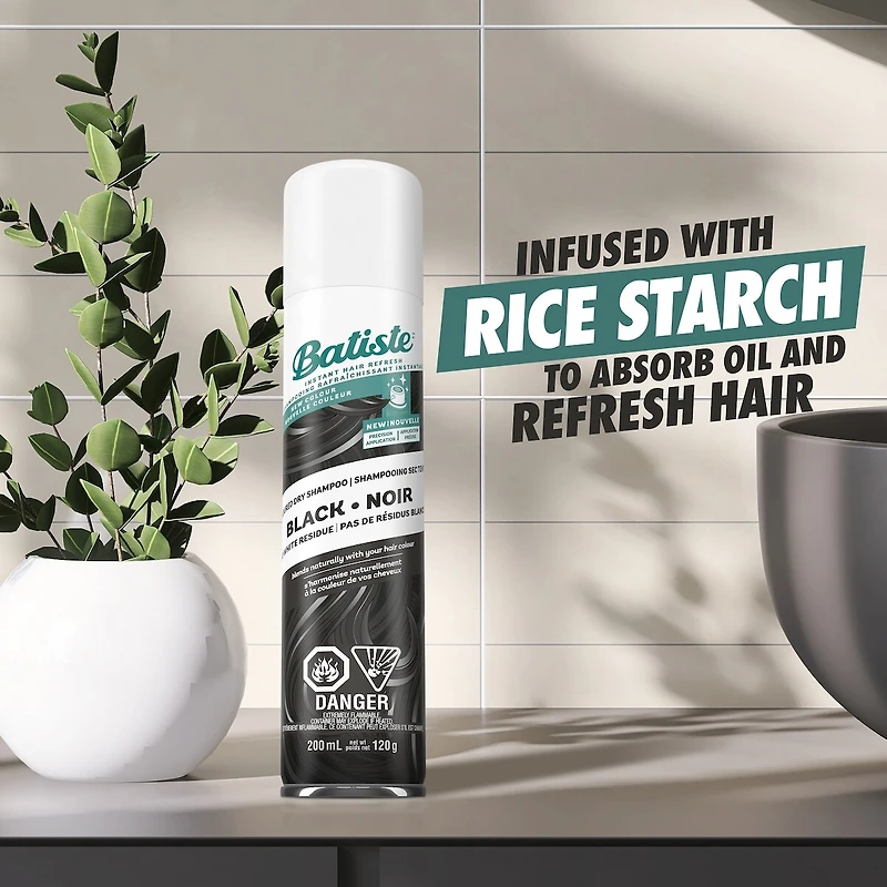 Batiste Coloured Dry Shampoo - Black, No White Residue