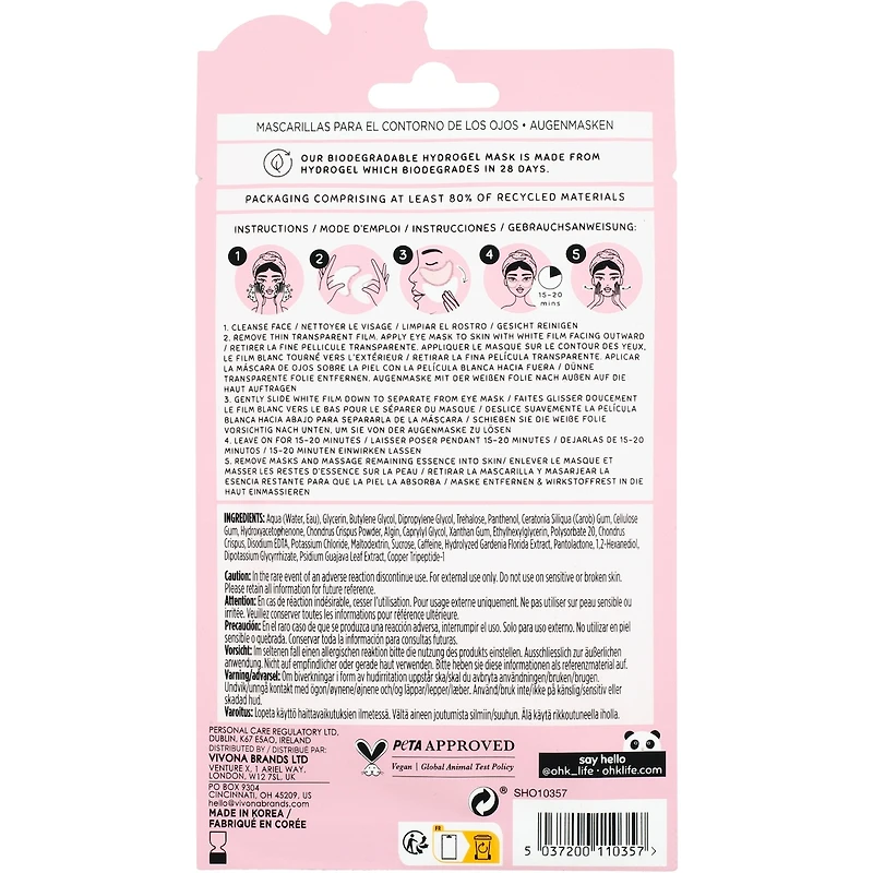 Oh K! Masque Contour Des Yeux Aux Peptides De Cuivre