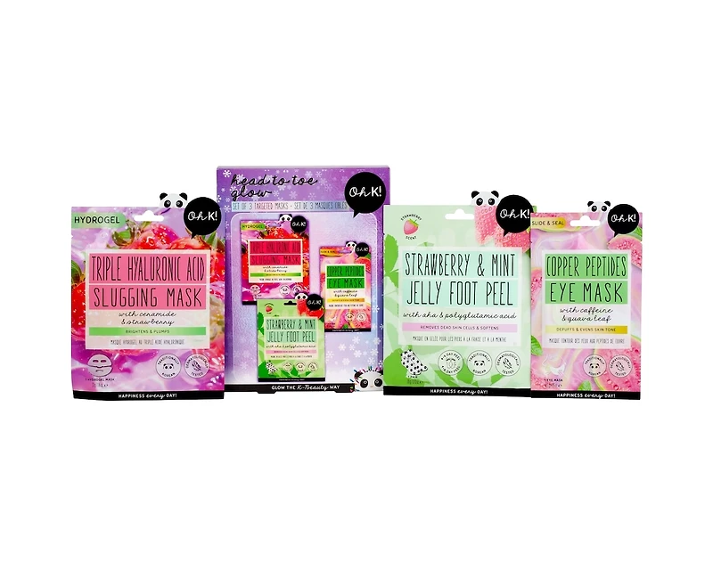 Oh K! Head to Toe Glow - Set of 3 targeted masks