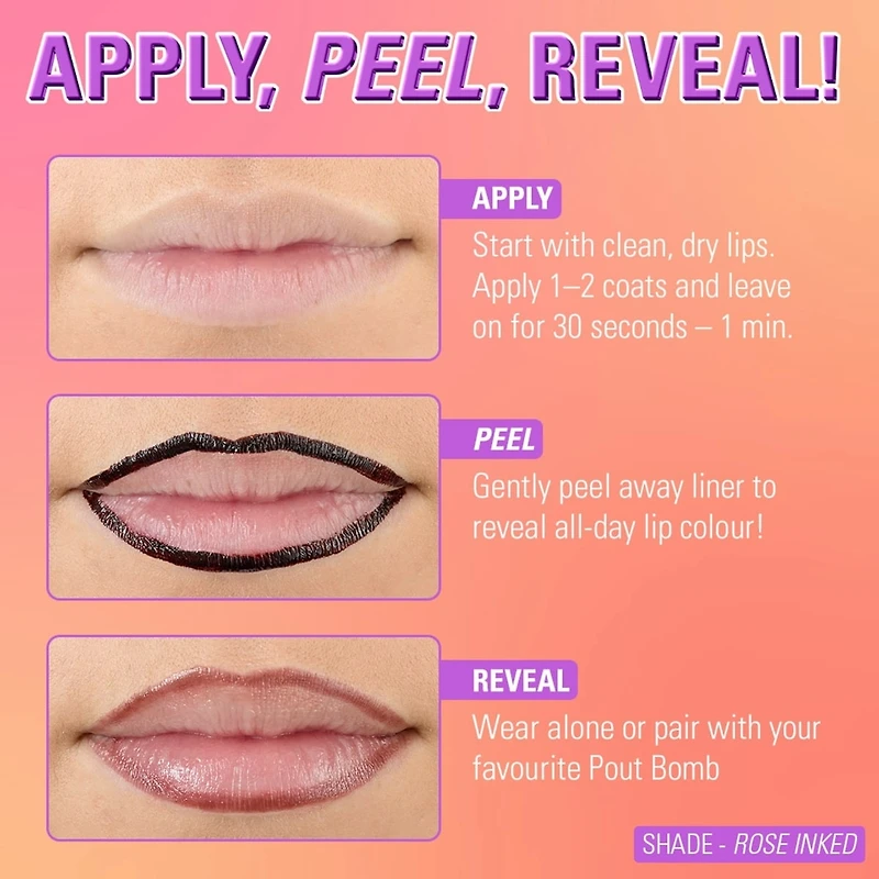 Revolution Lip Shift Ink Peel Off Lipliner Stain Bitten Cherry