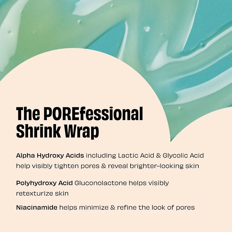 The POREfessional Shrink Wrap overnight AHA+PHA pore treatment