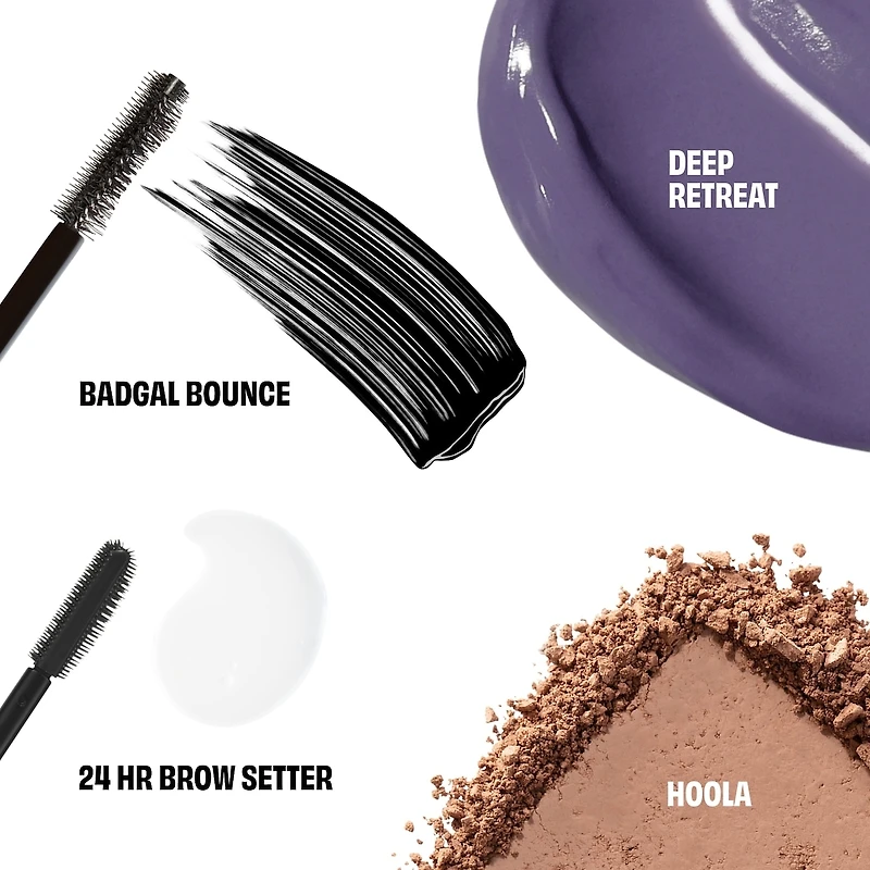 Ensemble « Équipe de rêve » le mascara, le fixateur pour sourcils et la poudre bronzante les plus vendus de Benefit en format mini