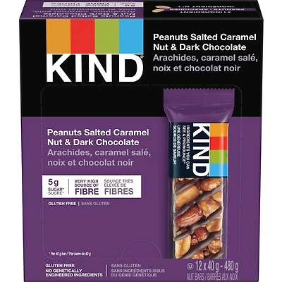 Arachides, caramel salé, noix et chocolat noir