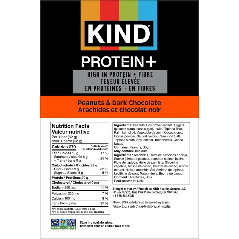 KIND Protein+ Arachides et chocolat noir