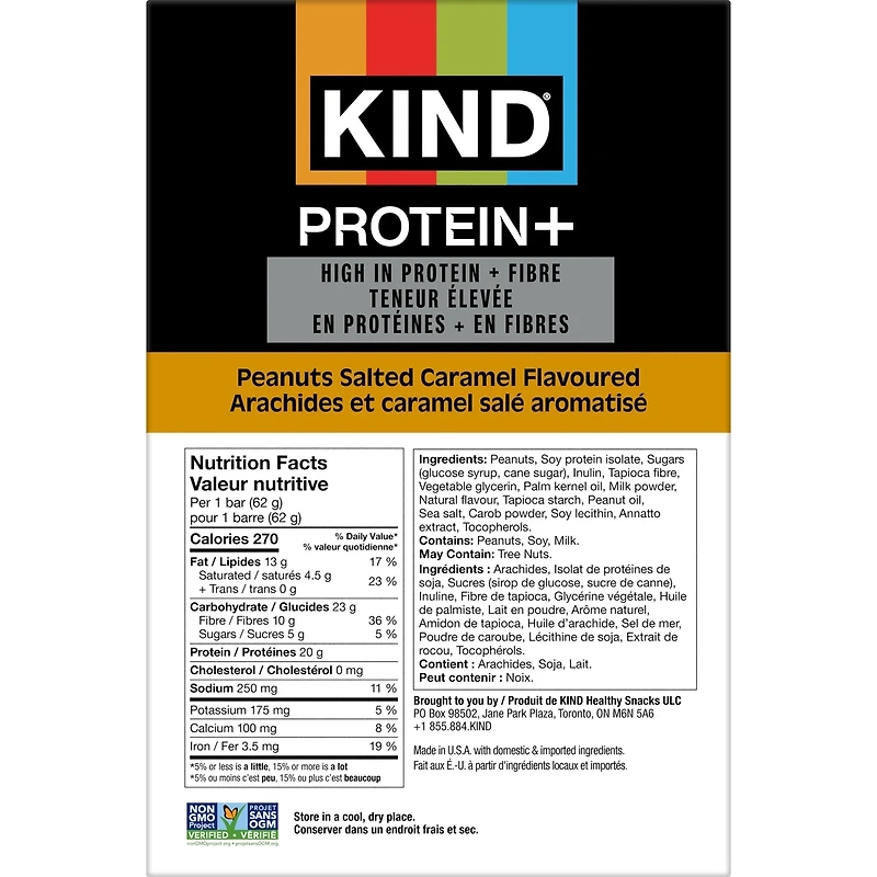 KIND Protein+ Arachides et caramel salé Aromatisé