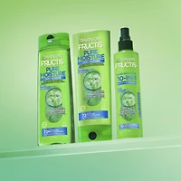 Fructis Pure Moisture 10-IN-1 Spray Sans Rinçage, pour Cheveux et Cuir Chevelu secs, avec Acide Hyaluronique et Eau de Concombre
