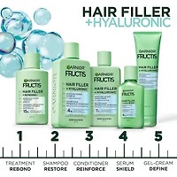 Fructis Hair Filler + Acide Hyaluronique Revitalisant Réparateur Hydratant, pour Cheveux Bouclés & Ondulés, jusqu'à 15X plus Humides & 100 heures de Contrôle des Frisottis