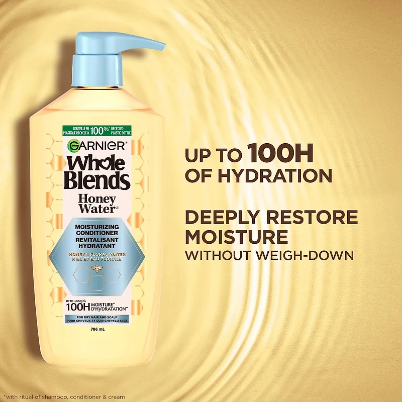 Whole Blends Honey Water Revitalisant Hydratant pour Cheveux et Cuir Chevelu Secs