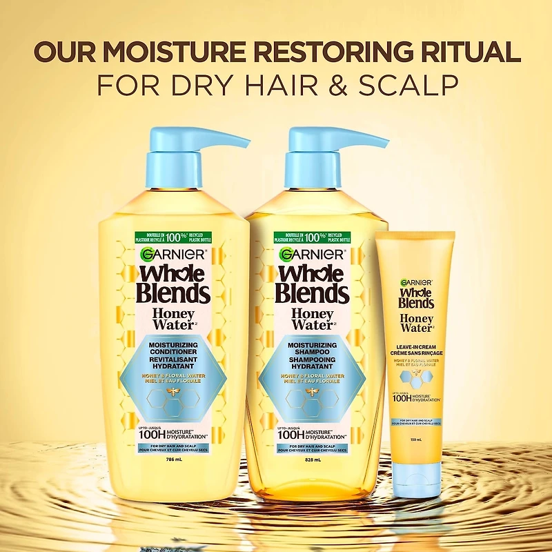 Whole Blends Honey Water Shampooing Hydratant pour Cheveux et Cuir Chevelu Secs